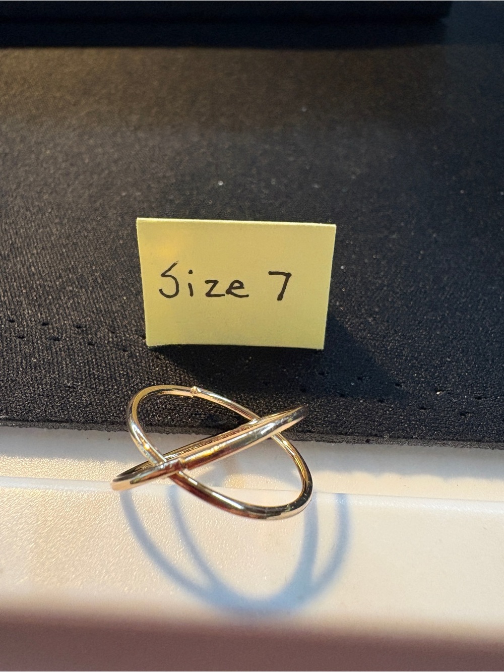 Elegant Interlocking Knot Ring - Gold Tone (Size 7) - Picture 2 of 2
